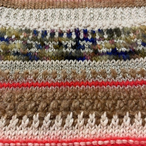 Juicy Couture Long Scarf Brown Cream Red One Size - Picture 6 of 9